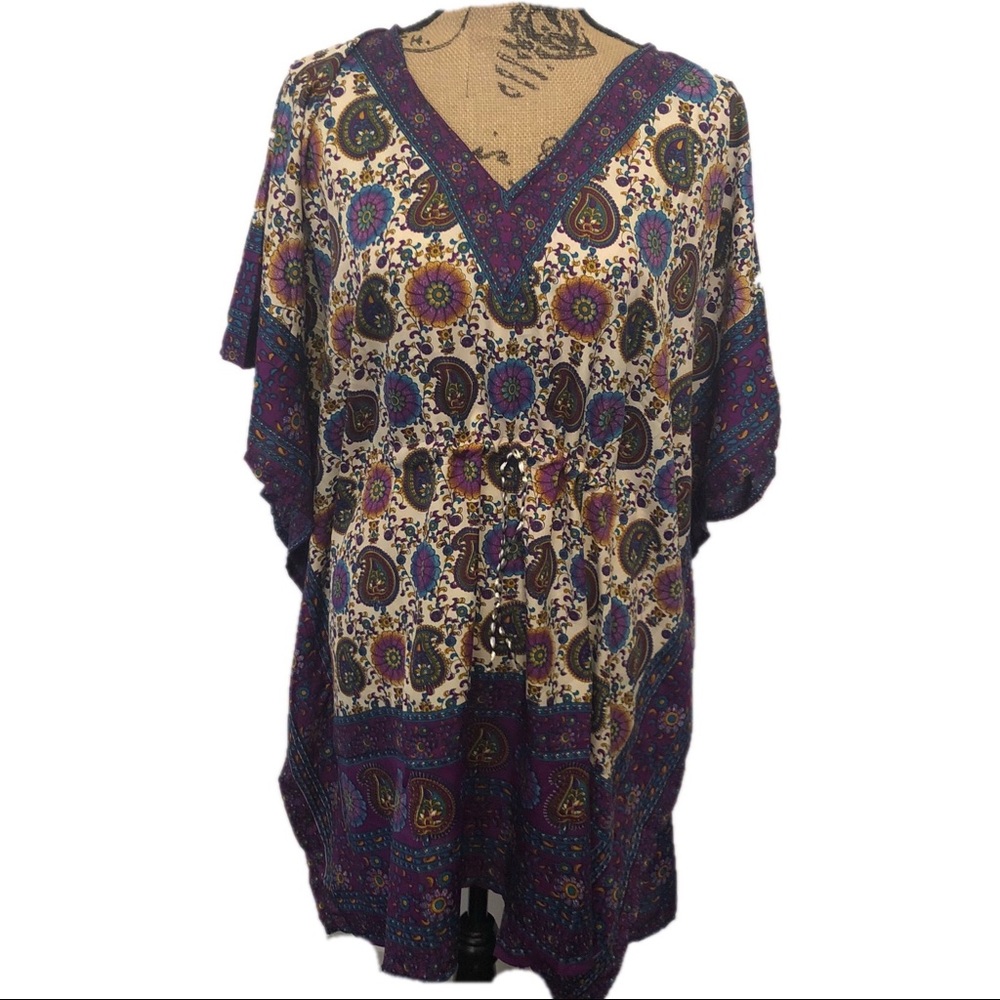 Purple Paisley Caftan